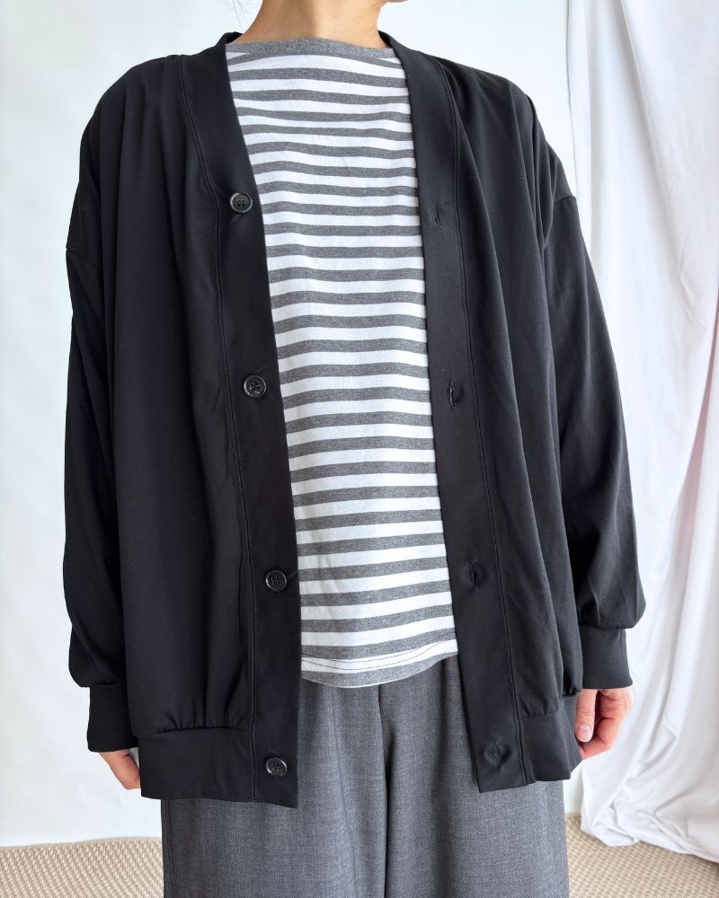 Silkette V-neck cardigan in Black