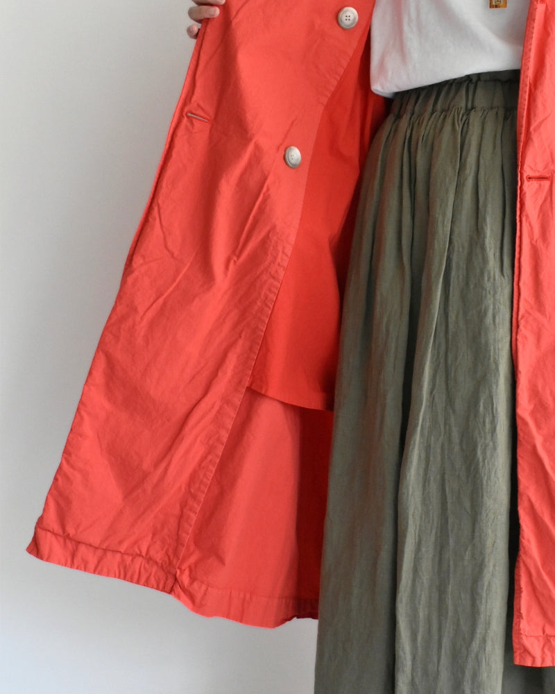 Double-Breasted Coat in Orange Red