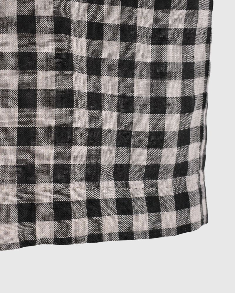 Gingham Check Pants in Natural/Black
