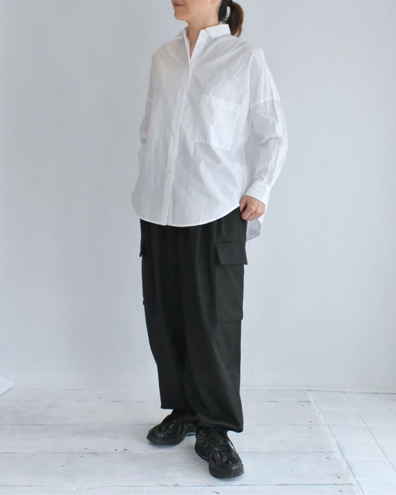 Tuck Cocoon Shirt in White