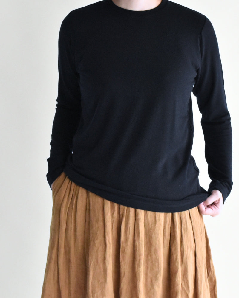 Sheer Jersey Crewneck in Navy