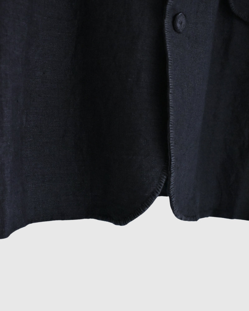 Handwoven 40 Linen Jacket in DarkNavy