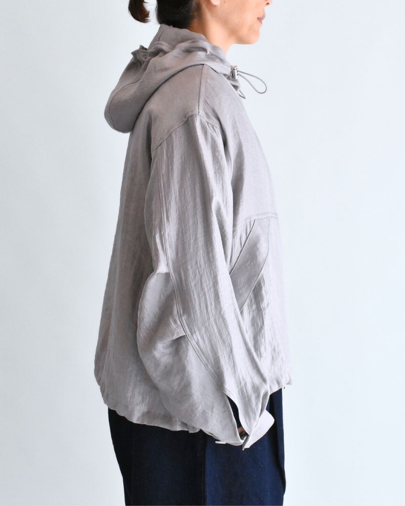 Shiny Hoodie Blouson in LightPurple