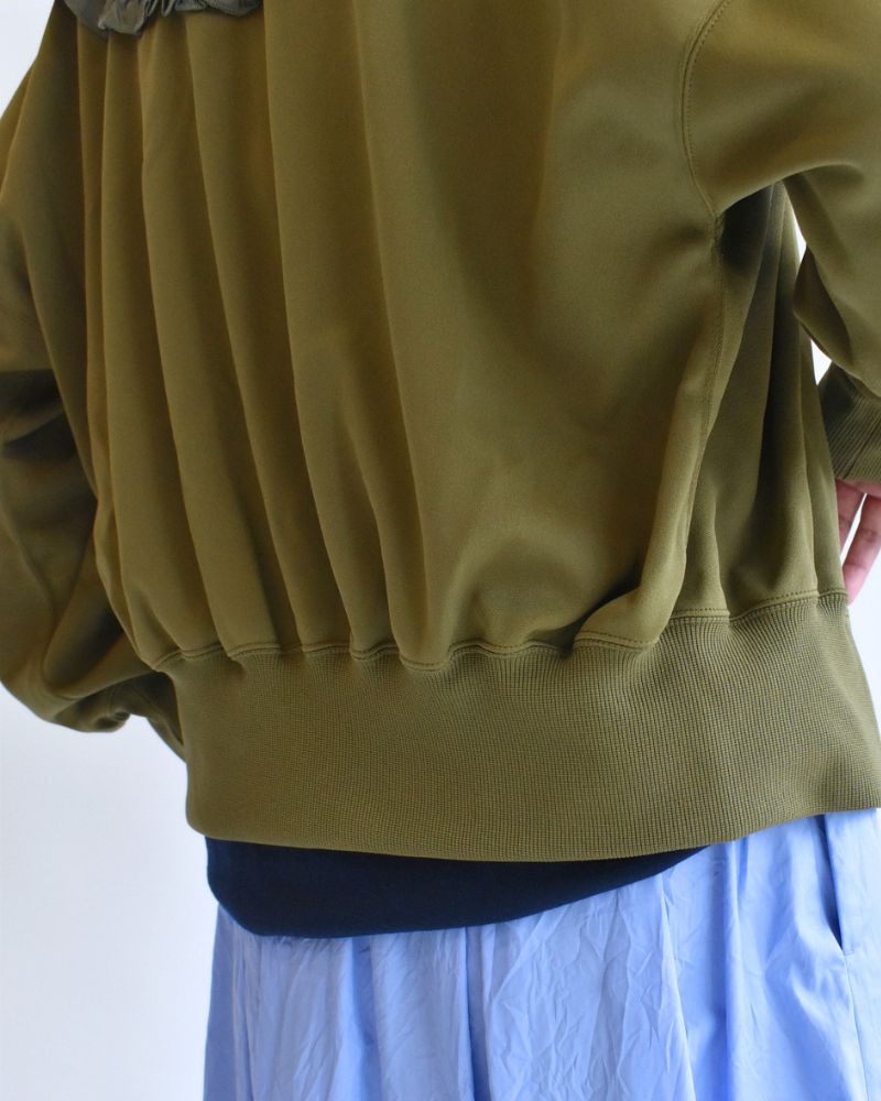 Track Frill Cardigan in Khaki
