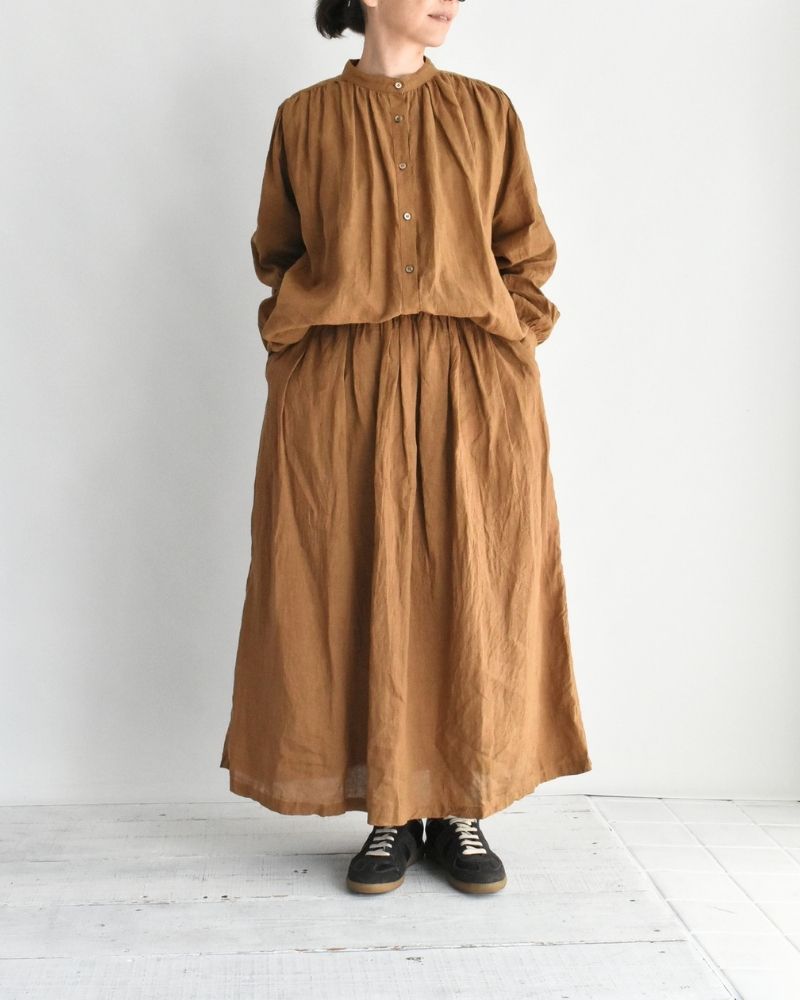 French Linen Shirt in Camel