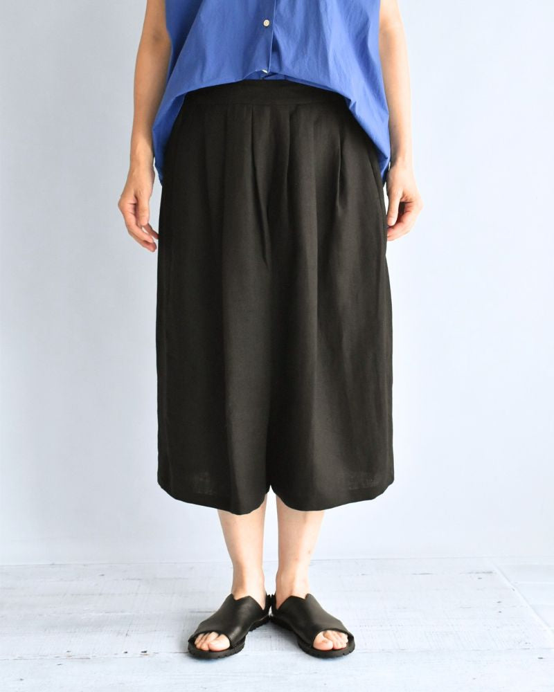 Sarrouel Wide Short Length Pants in Black