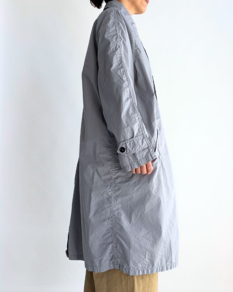 60s COTTON POPLIN OVERDYE BALMACAAN COAT in Blue