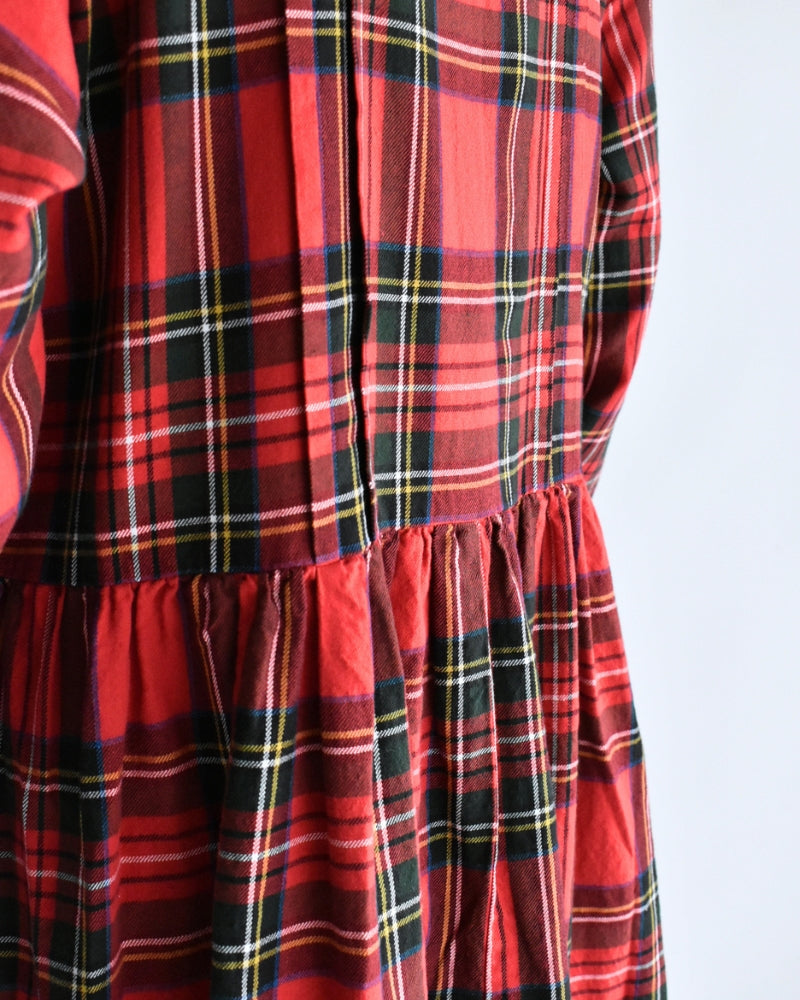 Indigo Tartan Foundation Shirt Dress in Red