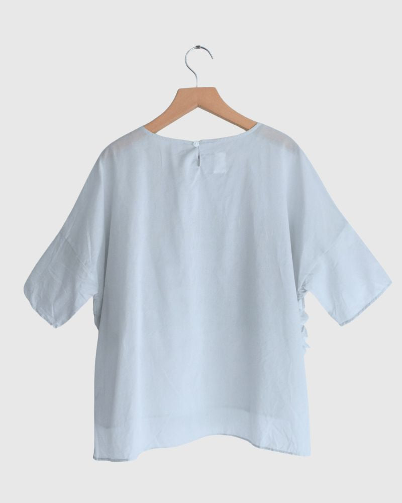 Beside Frill Pullover in PaleBlue