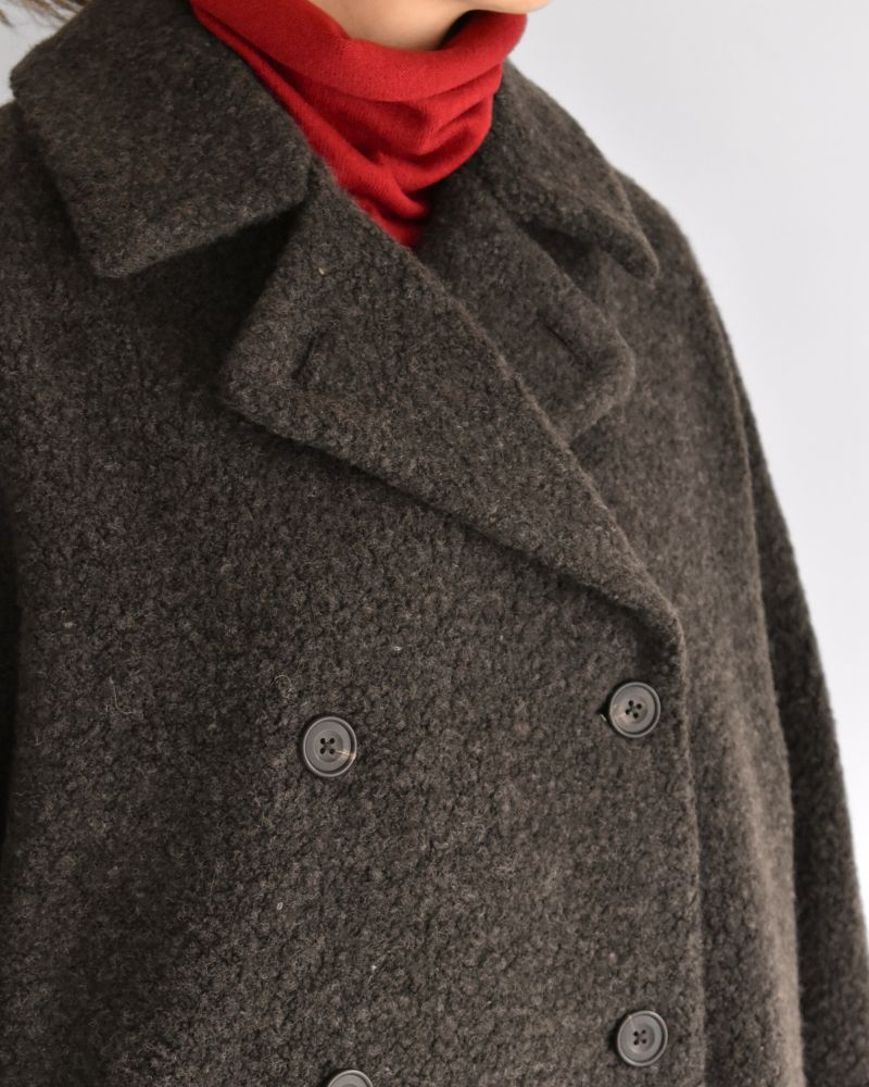 DOUBLE OVER COAT in DarkBrown