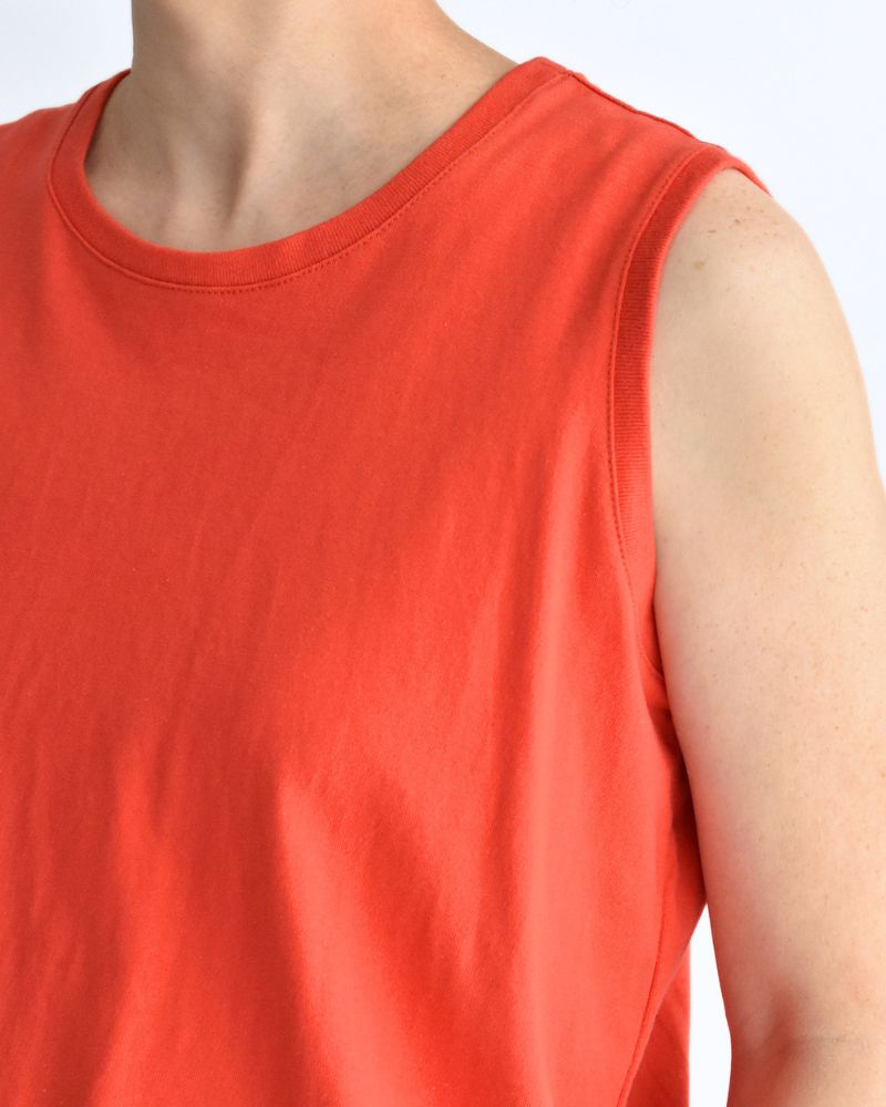 Sleeveless Drawstring T-shirt Orange