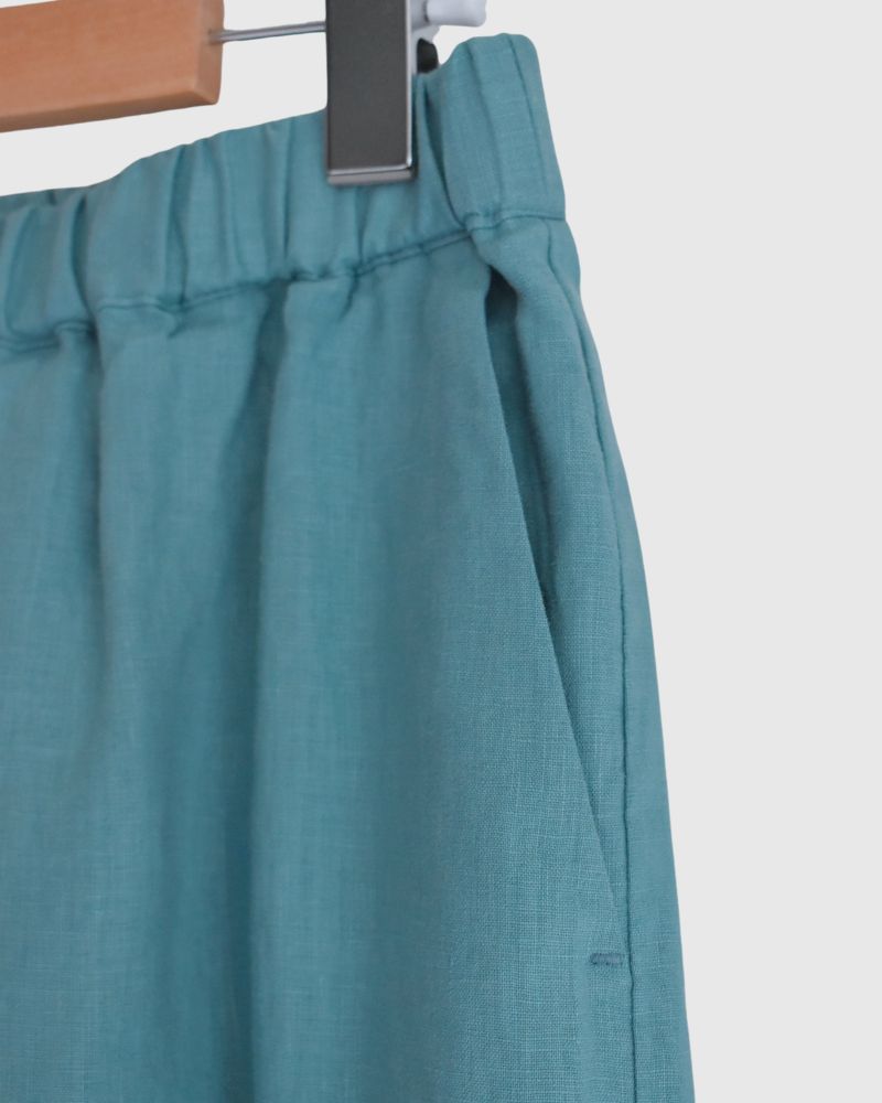 Colored Linen Pants in Turquoise