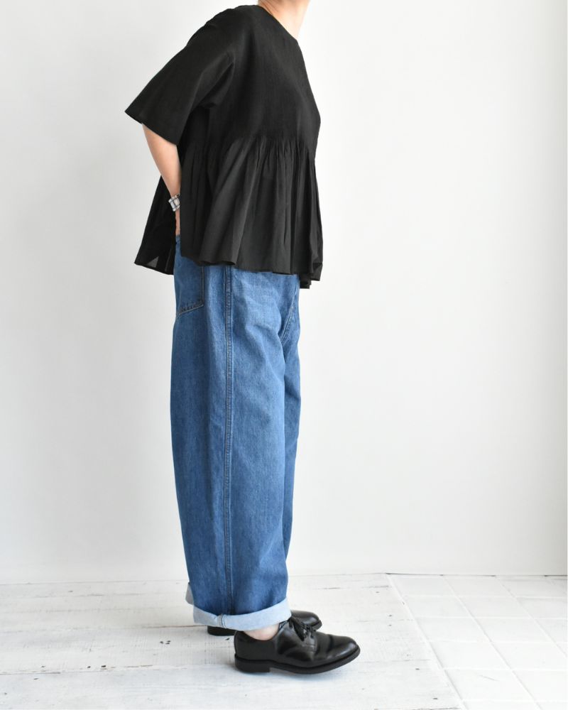 13oz Uneven Yarn Buggy Denim Pants in VintageWash