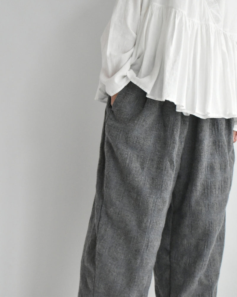 Wool Check Pants in Gray