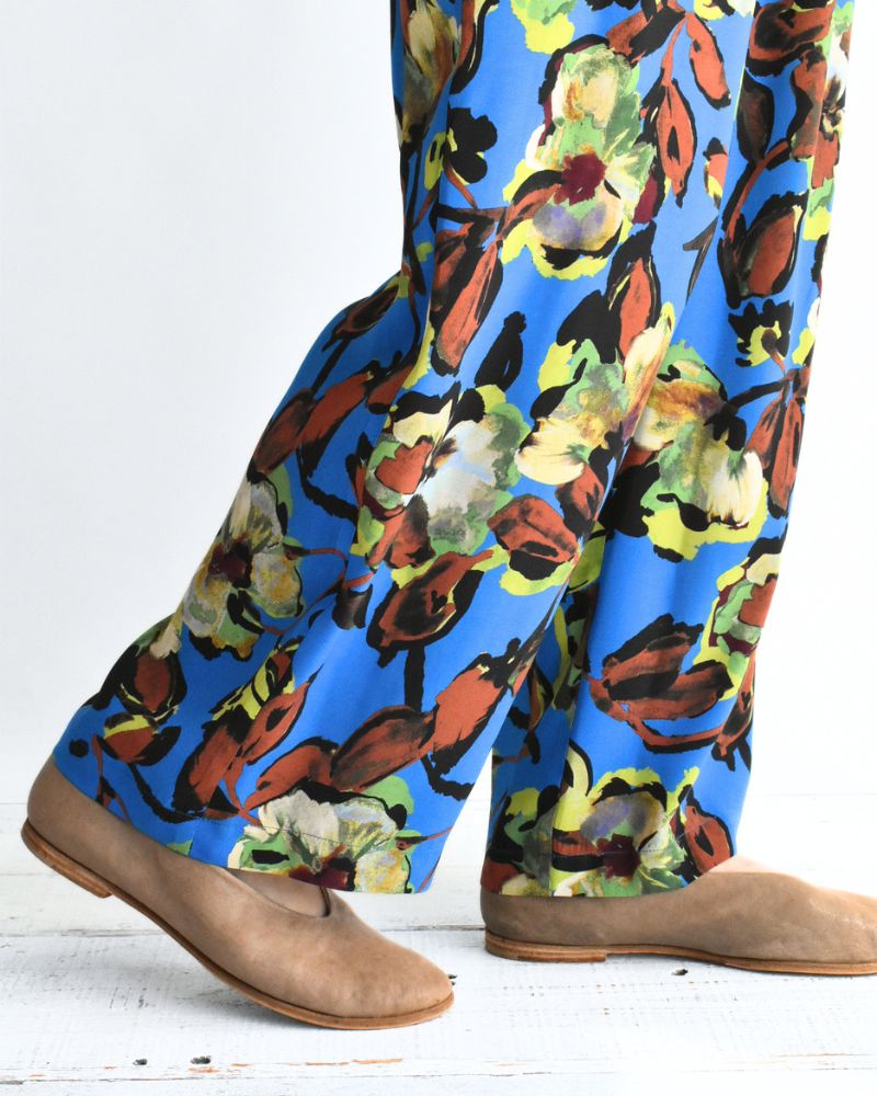 Ipeker Print Easy Pants in BlueBrown