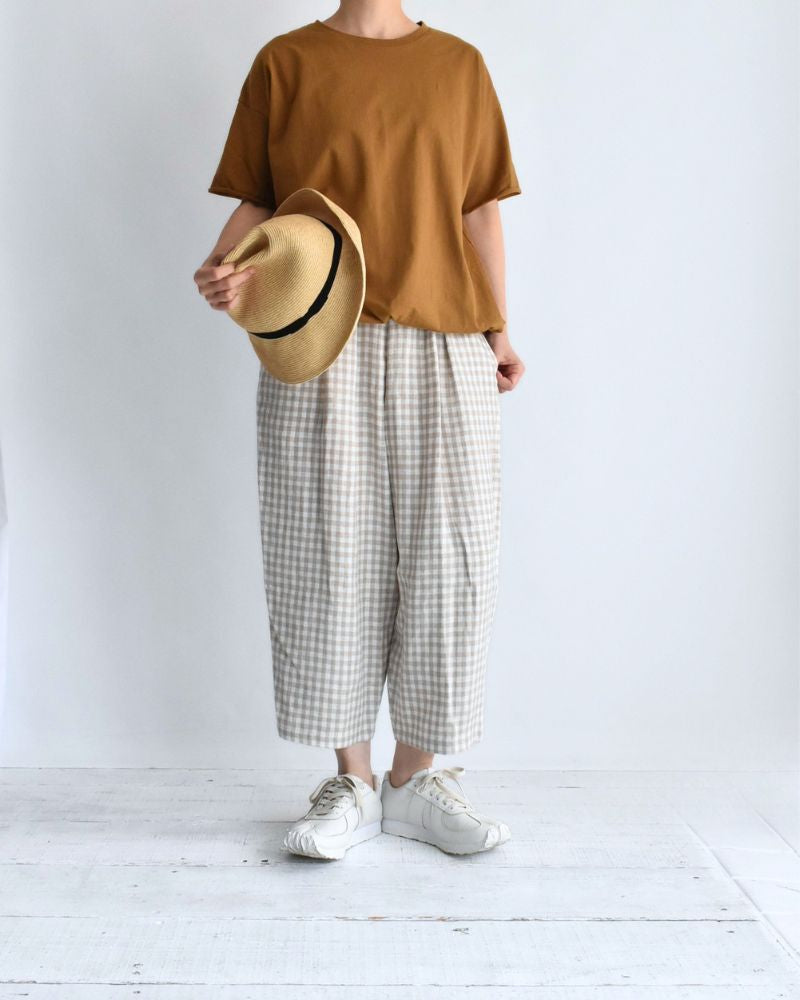 Half-Sleeve Drawstring T-shirt in DarkCamel