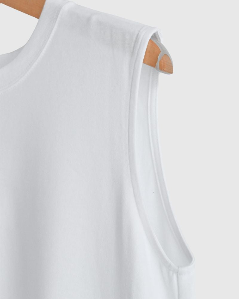Sleeveless dress in White