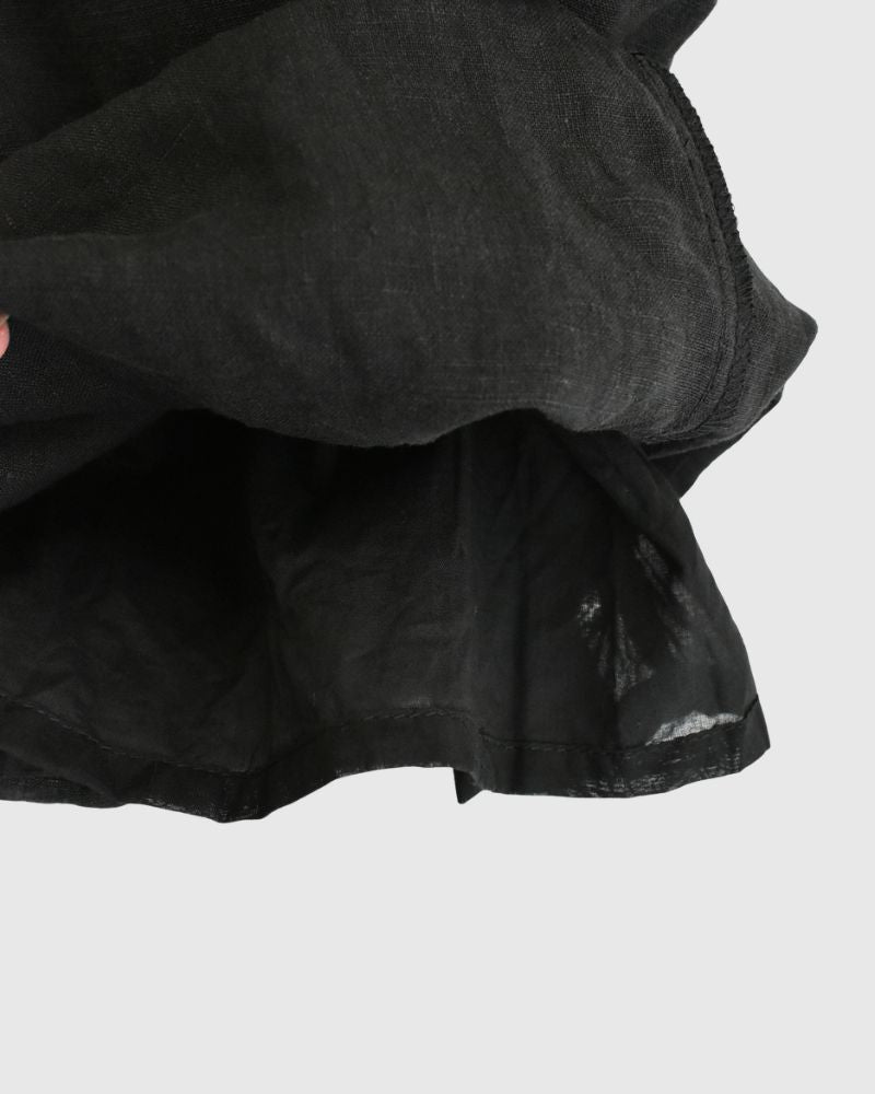 French Linen Wide Pants in Black