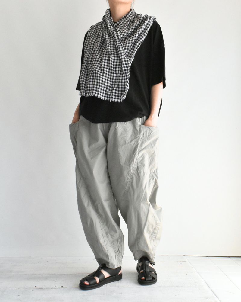 Typewriter Cotton Pants in Gray