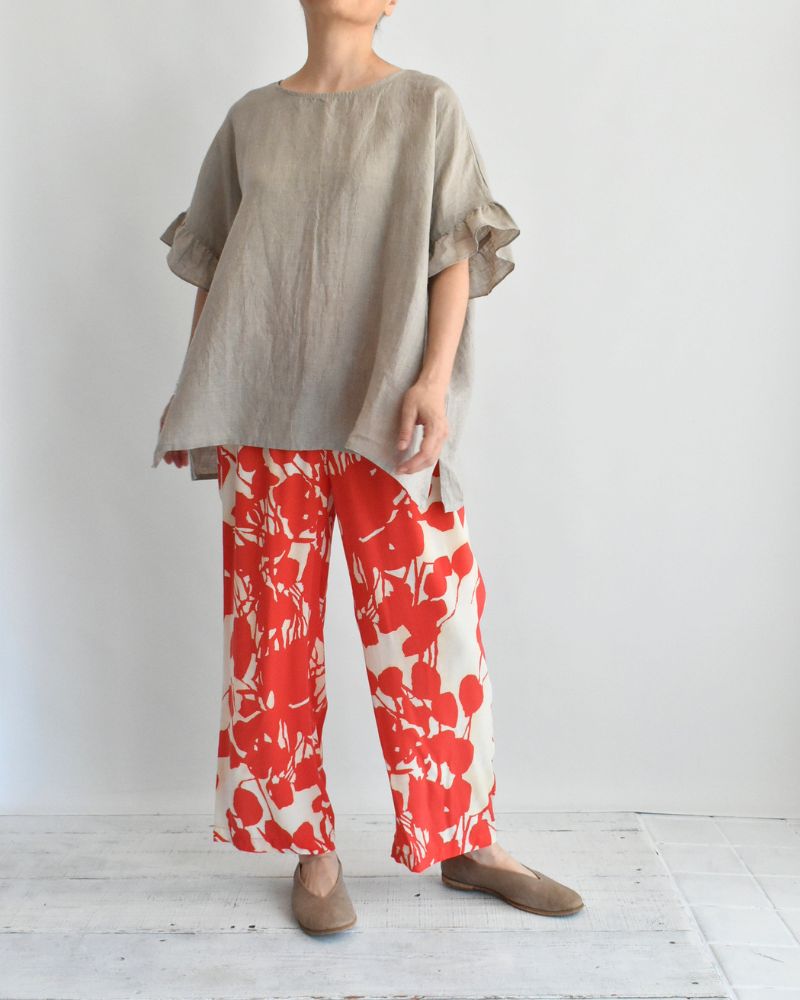 Frill Top Blouse in Natural