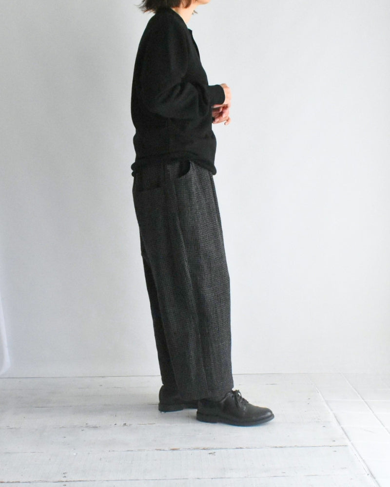 Recycle/Organic Henley Neck Sweatshirt in Black