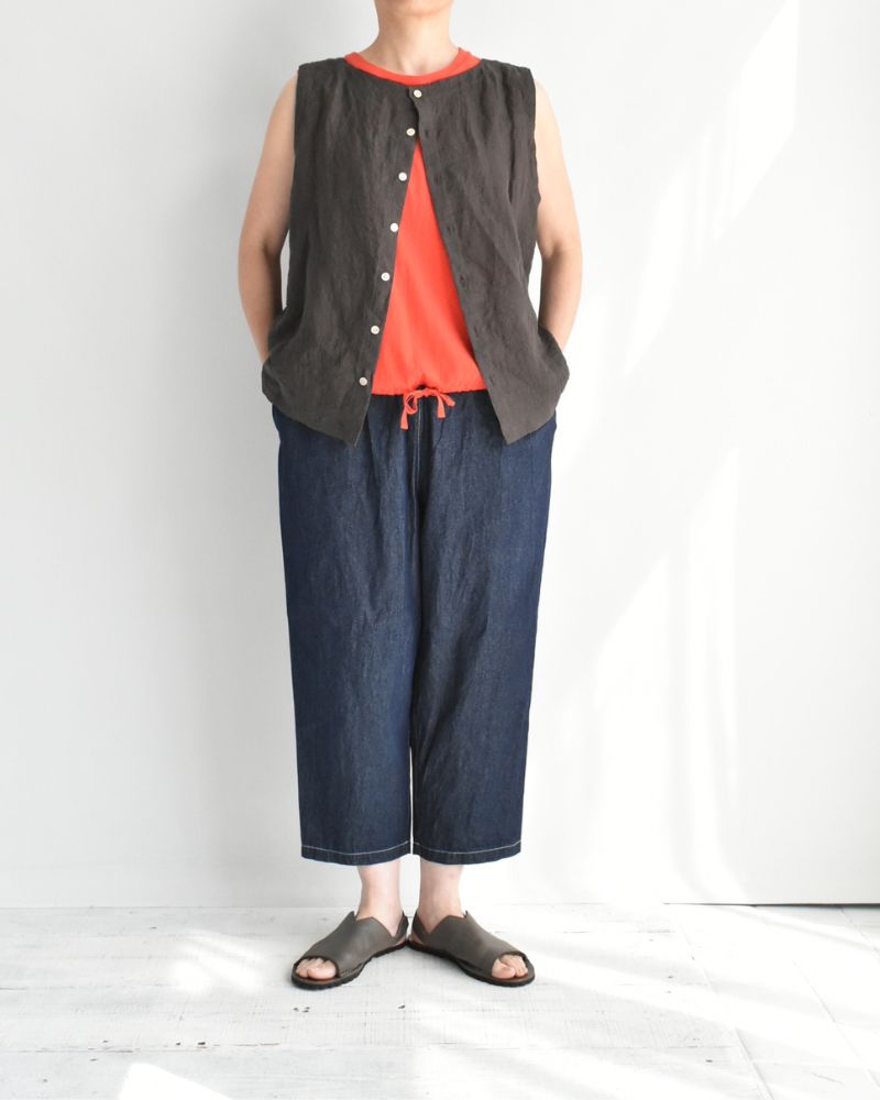 Big Pocket Pegtop Pants (Denim) in Indigo