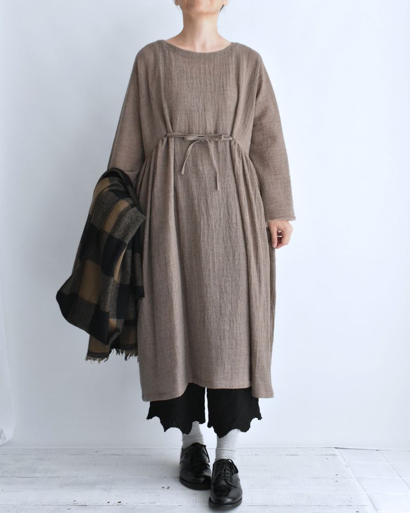 Side Gathered Dress in Mocha