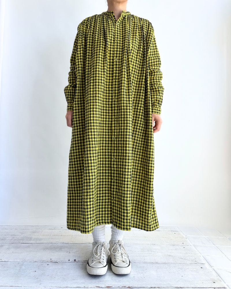 Gingham Check Dress in Yellow