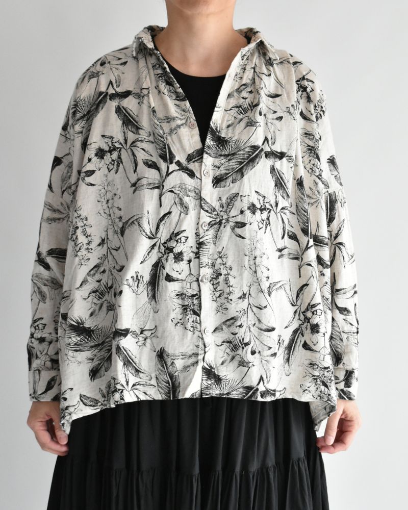 Botanical Print Shirt in Natural