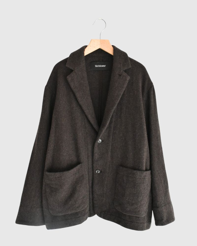 Wool tailored jacket in Brown