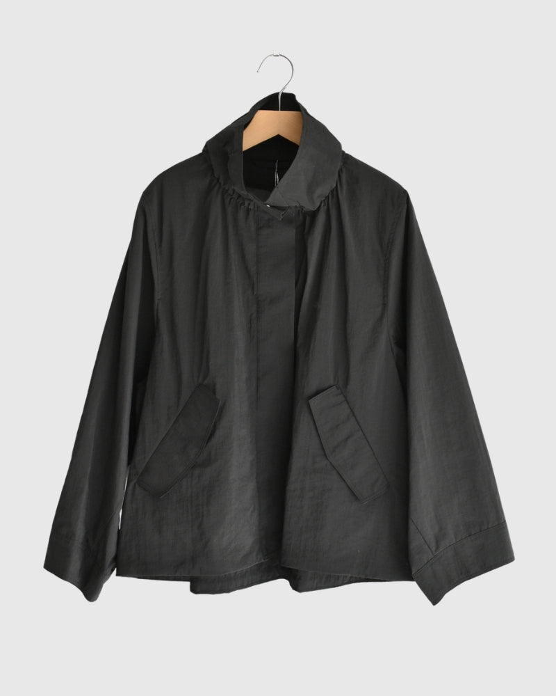 Funnel Neck Jacket in Black