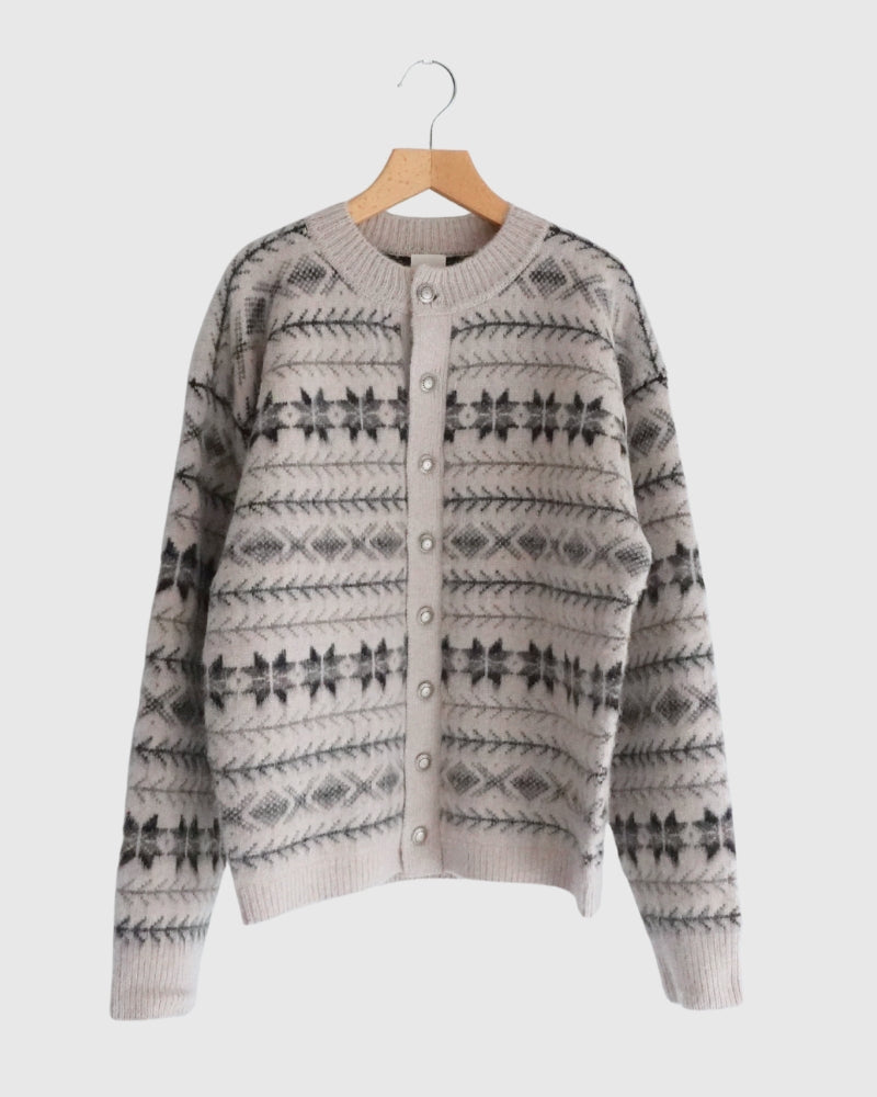 Nordic Knit Cardigan in Ivory