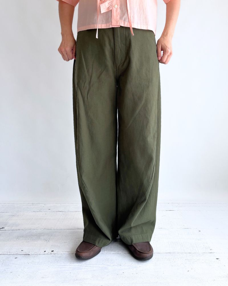 Twisted Fatigue Trousers in Olive