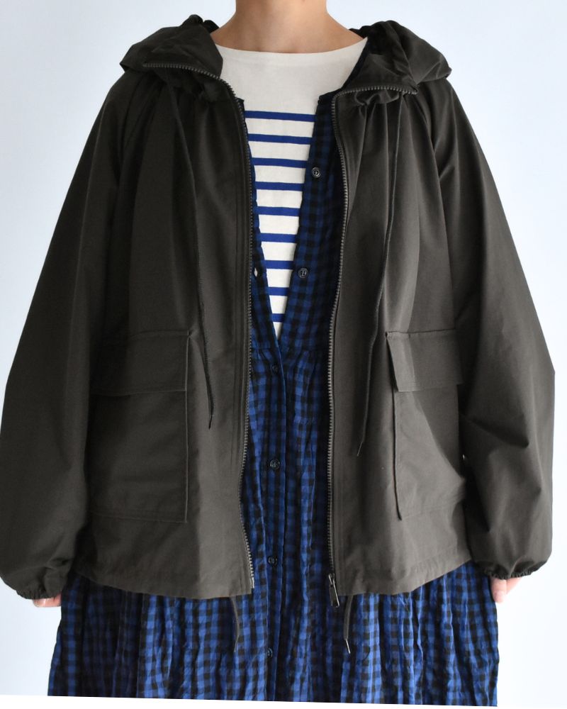 Oversized Hooded Jacket in Brown