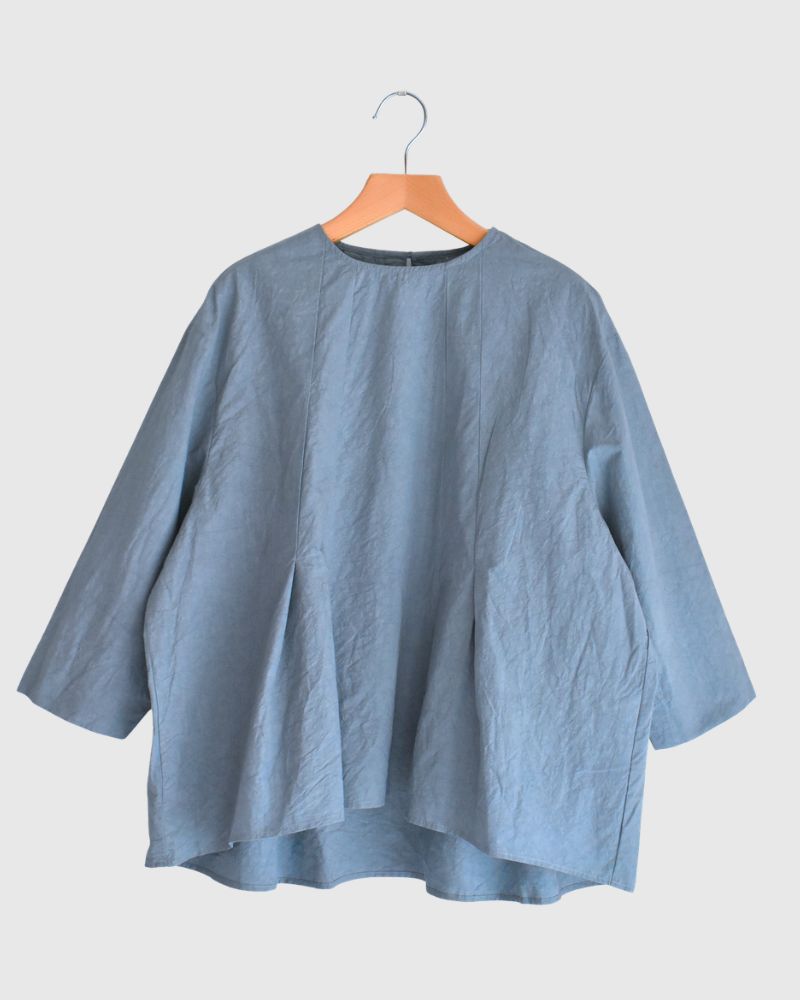 Tucked Blouse in GrayishBlue