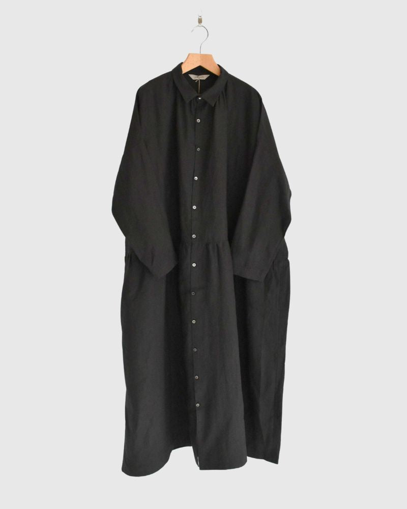 Colored Linen Dress in Black