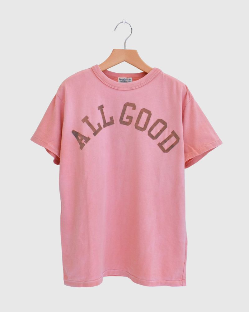 Vintage Cotton Jersey ALL GOOD T-Shirt in Pink