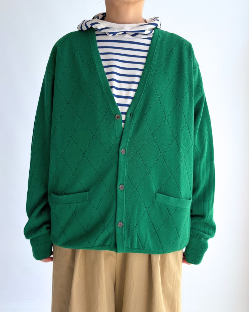 Openwork knit cardigan 'EMILY' in Green