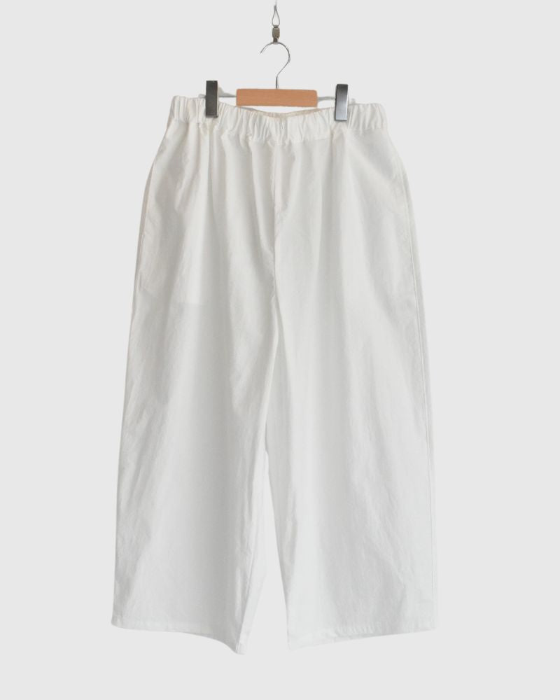 Relaxed Cotton Wide Pants in White