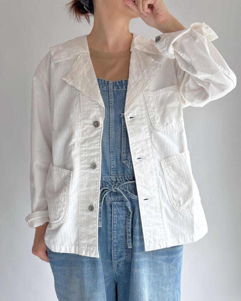 ARMY Herringbone Jacket in White