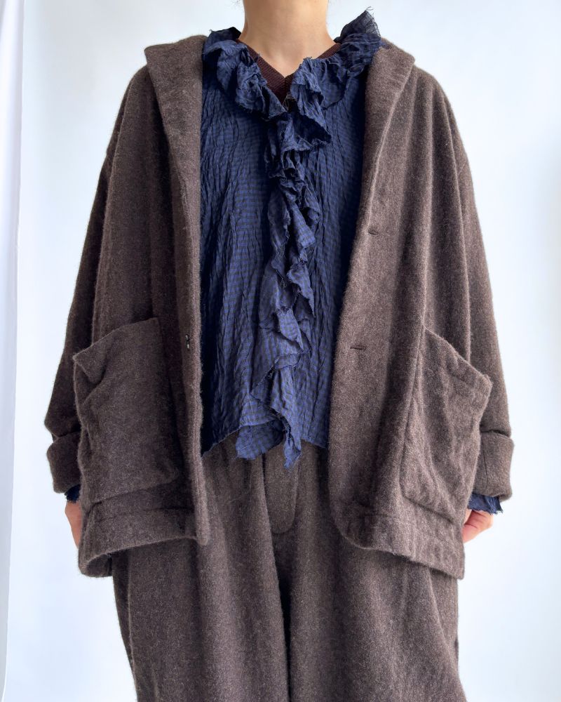 Wool tailored jacket in Brown
