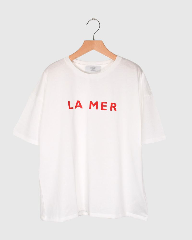 PRINT Tshirt「LA MER」 in Red