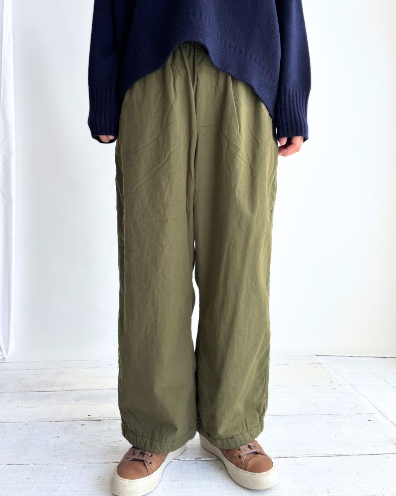 40s ORGANIC POPLIN (OVERDYE) EASY PANTS in ArrasGreen