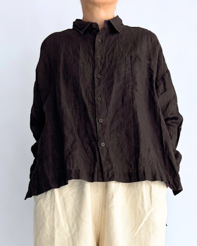 TEORI Linen 6060 Square Shirt in Mocha