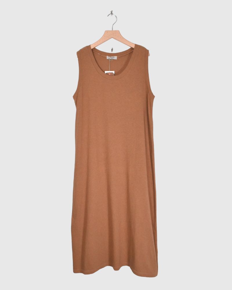 SLEEVE LES DRESS in Camel