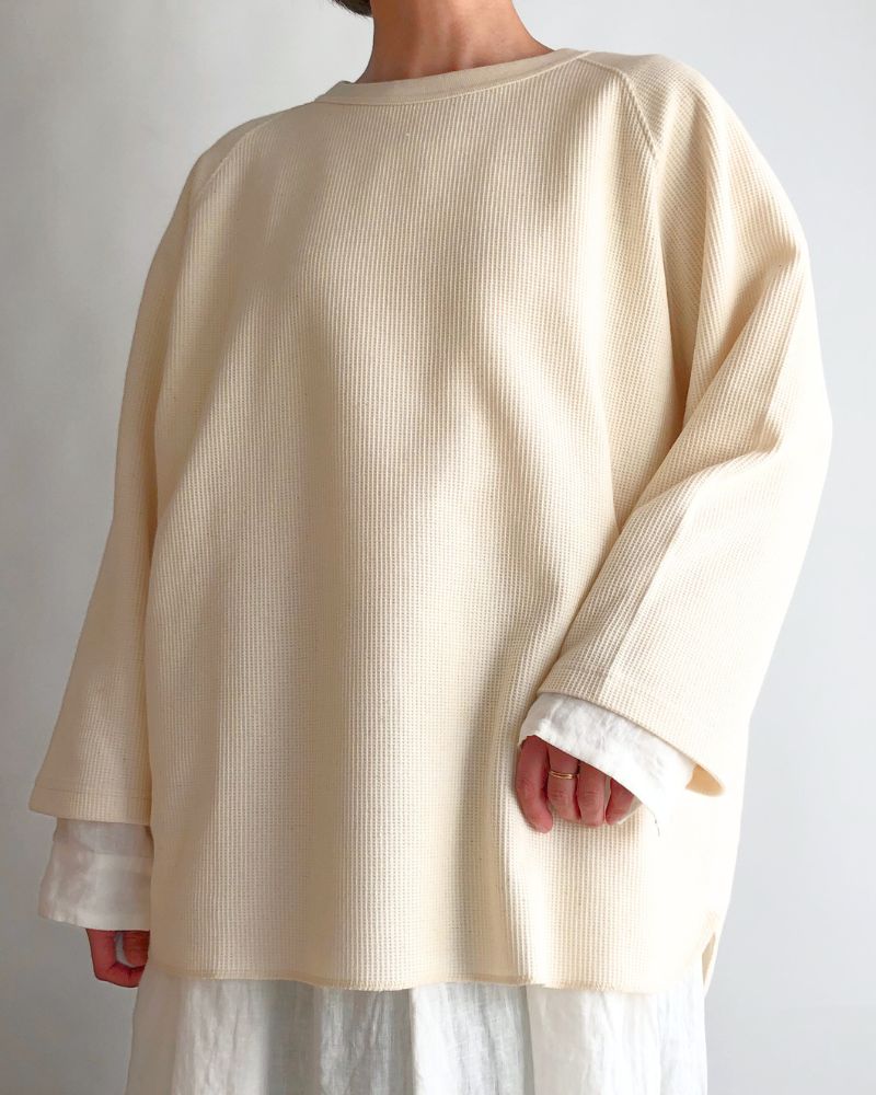 UNDYED Waffle Pullover in Natural