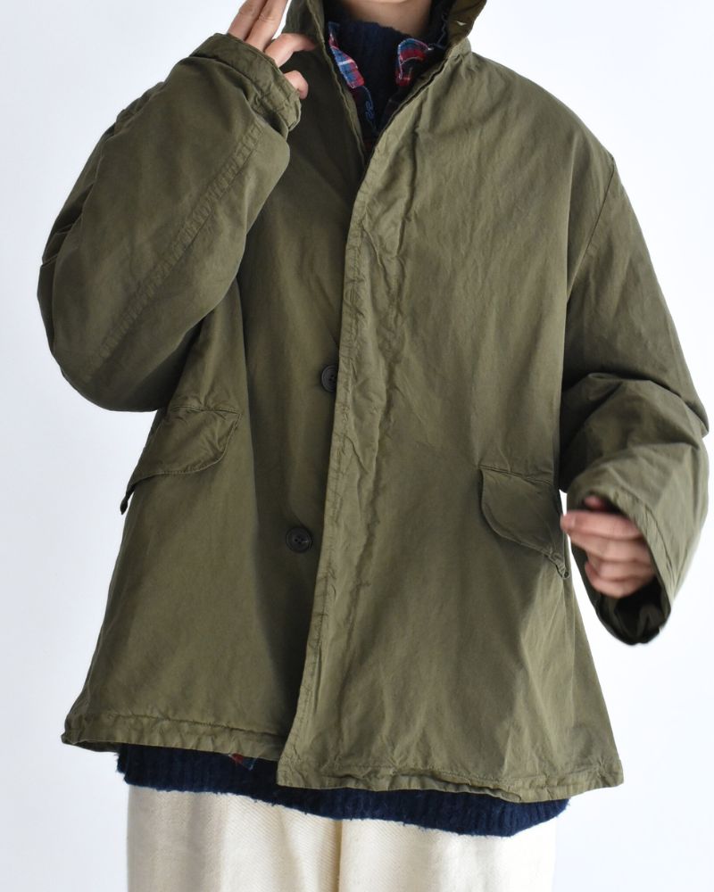 Garment Dye Short Coat in Khaki