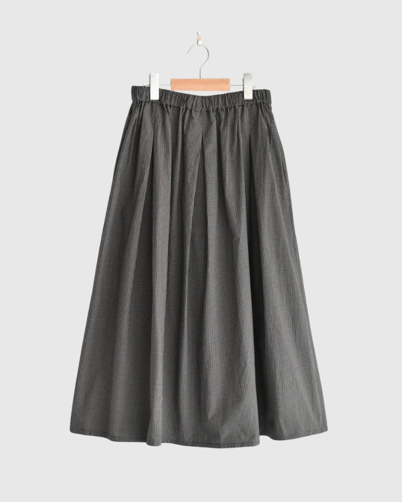 Easy Tuck Skirt in BrownGingham