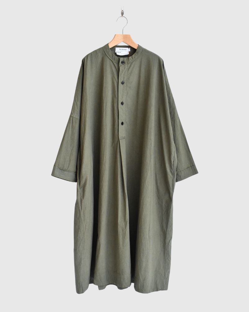 Henley Neck Dress in Khaki