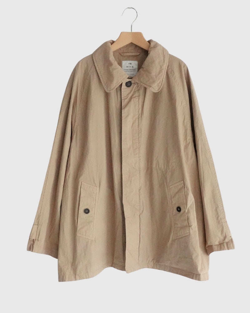 Balmacaan Short Coat in GrayKhaki